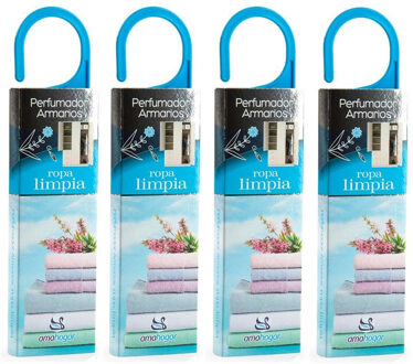 Geurzakjes - 4x - met ophanghaak - voor een frisse kast/was - luchtverfrisser