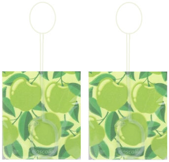 Geurzakjes Appel geur - 2x - in handig zakje - geurkaartjes/luchtverfrisser - 7 x 16 cm