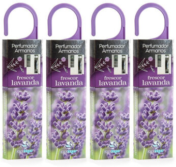 Geurzakjes Lavendel geur - 6x - met ophanghaak - voor een frisse kast/was - luchtverfrisser