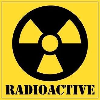 Gevaarsymbool radioactive / radioactief sticker 10,5 cm