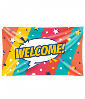 Gevelvlag 'Welcome' Sterren Multikleur - Print