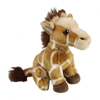 Gevlekte giraffe knuffel 18 cm knuffeldieren - Knuffeldier Bruin