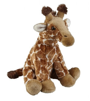 Gevlekte giraffe knuffel 30 cm knuffeldieren - Knuffeldier Bruin