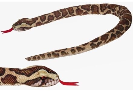 Gevlekte python slangen knuffels 150 cm knuffeldieren - Knuffeldier Bruin