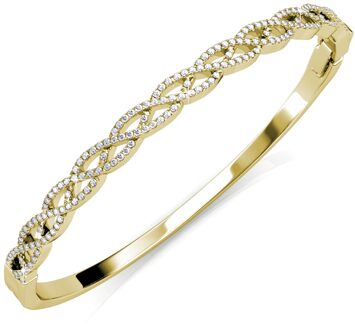 Gevlochten armbanden - Goud en kristal - One Size