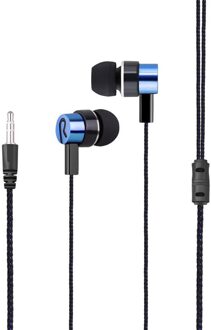 Gevlochten Bedrade Koptelefoon Subwoofer In-Ear Oortelefoon Geluidsisolerende Headset Voor Telefoons MP3 MP4 Pc Game Voor Samsung s6 Blauw