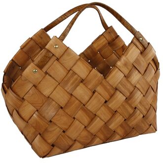 Gevlochten handtas bruin riet | 27x40x40 cm