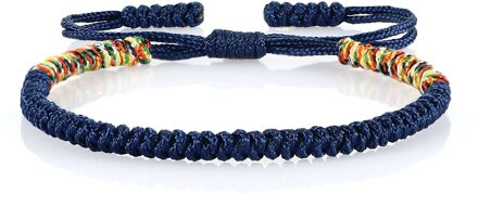 Gevlochten Touw Armband Handgemaakte Tibetaanse Boeddhistische Multicolor Knopen Armbanden Vrouwen Mannen Beste Vriend Mode-sieraden blauw
