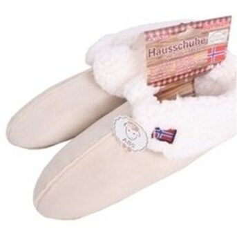 Gevoerde pantoffels/sloffen beige voor heren 39-42 - Sloffen - volwassenen Wit