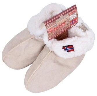 Gevoerde pantoffels/sloffen beige voor kinderen 22-26 - sloffen - kinderen Wit