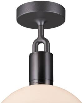 Gevorkte Gunmetal/glas opaal Ø 20cm donkergrijs, wit