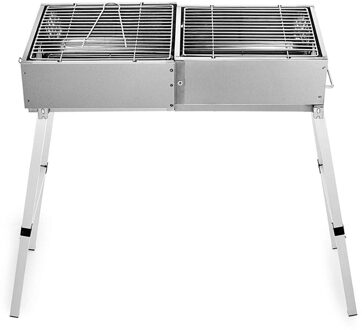 Gevouwen Draagbare Houtskool Barbecue 60x30 cm BBQ Outdoor Barbecue Rvs Kebab Houtskool Barbecue Vouwen Grill