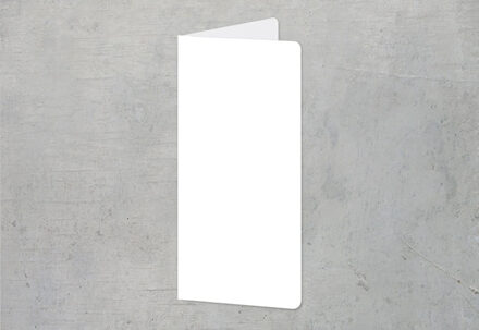 Gevouwen wenskaart panorama staand met ronde hoeken