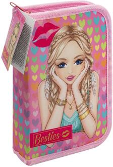 gevulde etui 28-delig roze