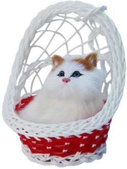 Gevulde Poppen Simulatie Kat Speelgoed Leuke Knuffels Simulatie Dier Modellen Kinderen Hanger Woondecoratie Accessoires rood