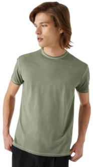 Gewassen Groen Elastisch T-Shirt RRD , Green , Heren - 3XL