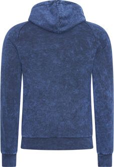 Gewassen hoodie met een used look Blauw - S