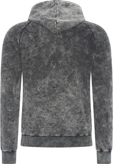 Gewassen hoodie met een used look - maat 2XL Donkergrijs