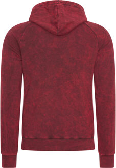 Gewassen hoodie met een used look - maat L Rood