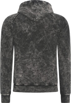 Gewassen hoodie met een used look - maat S Zwart