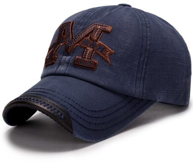 Gewassen Katoen M Brief Borduurwerk Baseball Cap Voor Mannen Vrouwen Vintage Streetwear Zomer Zonneklep Trucker Bone Cap marine M