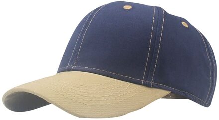 Gewassen Katoen Pure Kleur Licht Boord Mannen Baseball Cap Multi-color Optie Bone Cap, Stiksels Vader Hoed blauw