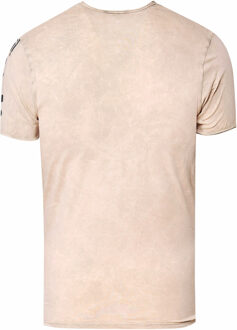 gewassen T-shirt met adelaarprint Beige - 2XL