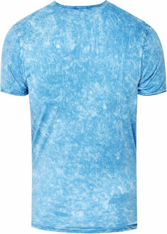 gewassen T-shirt met adelaarprint - maat 2XL Blauw