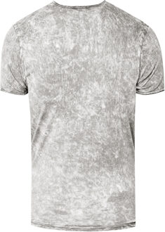 gewassen T-shirt met adelaarprint - maat S Grijs