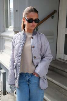 Gewatteerd blokjack - grijs - S