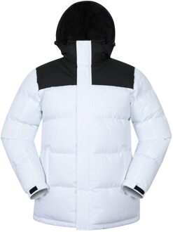 Gewatteerd heren sneeuwjack (Monochroom) Zwart/wit - 3XL