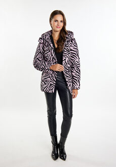 Gewatteerd jack met zebraprint Dames Mauve zebra Dieren - XS