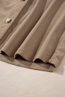 Gewatteerd Katoenen Overhemd met Capuchon Bruin