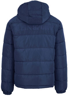 gewatteerd marineblauw jack met logo op de rug - maat L Navy