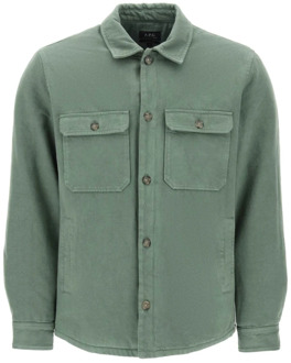 Gewatteerd Overhemd A.p.c. , Green , Heren - L