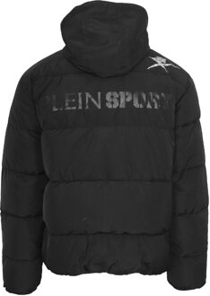 gewatteerd zwart jack met vet logo - XL