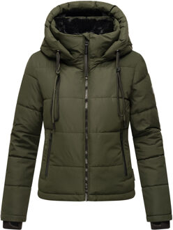 gewatteerde damesjas met liefde - kort en stijlvol Groen - XL