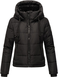 gewatteerde damesjas met liefde - kort en stijlvol Zwart