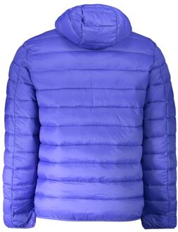 Gewatteerde Hooded Jacket Lichtgewicht Rits Middelblauw