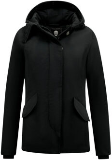 Gewatteerde jas kort - maat S Zwart