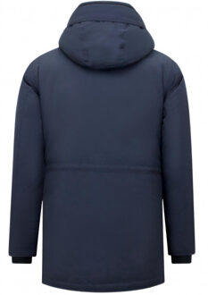 Gewatteerde jas met capuchon Blauw - XL