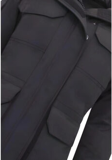 Gewatteerde jas met capuchon Zwart - XL