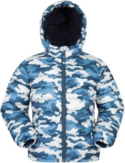 Gewatteerde jas met imitatiebont voor kinderen/kinders (Blauw)