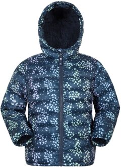 Gewatteerde jas met imitatiebont voor kinderen/kinders (Donkerblauw)