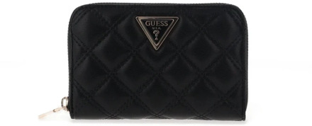 Gewatteerde PU Leren Portemonnee - Zwart Guess , Black , Dames - ONE Size