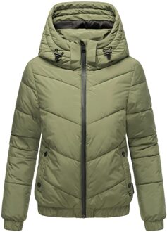 gewatteerde winterjas met capuchon – Nayanaa Groen