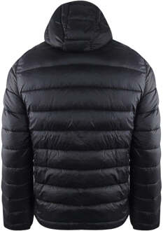 gewatteerde zwarte jas met capuchon - maat