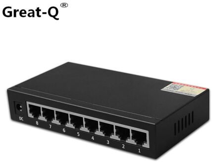 Geweldig-Q 1000 Mbps 8 Port portas Mini Ethernet Switch Desktop RJ45 Netwerk Adapter met Metal shell EU/US plug