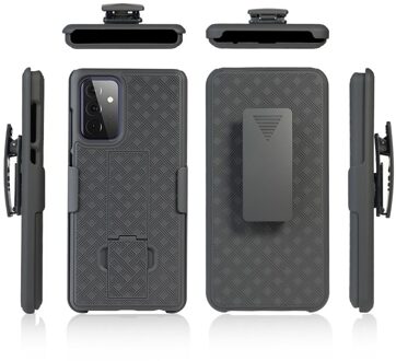 Geweven 2 In 1 Hybrid Hard Shell Holster Case Met Kickstand & Belt Clip Voor Samsung Galaxy A72 5G cover