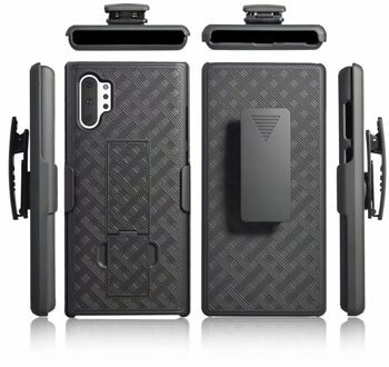 Geweven 2 in 1 Hybrid Hard Shell Holster Combo Case Met Kickstand & Belt Clip Voor samsung galaxy note 10 +